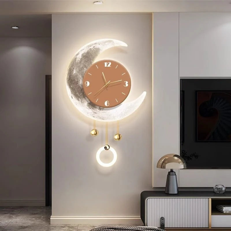 Moon Wall Clock Wall Sconce Painting